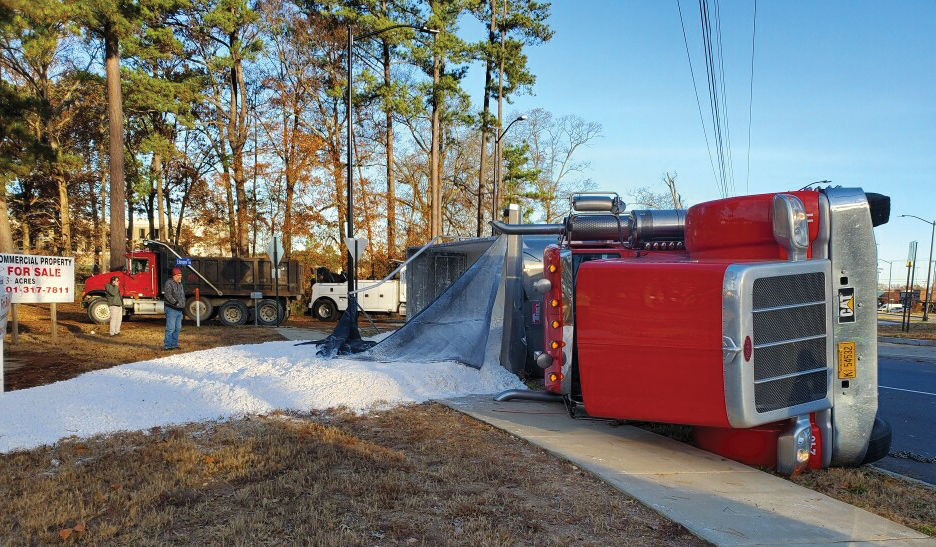 Overturned truck